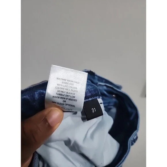 Flying Monkey Womens Jeans Skinny Low Rise Blue Denim Whiskering Stone Wash 31 - Picture 7 of 10